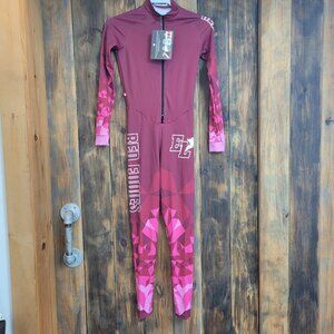 Nordic Race Suit Womens Small Maroon Pink Jakroo Skiing Branded